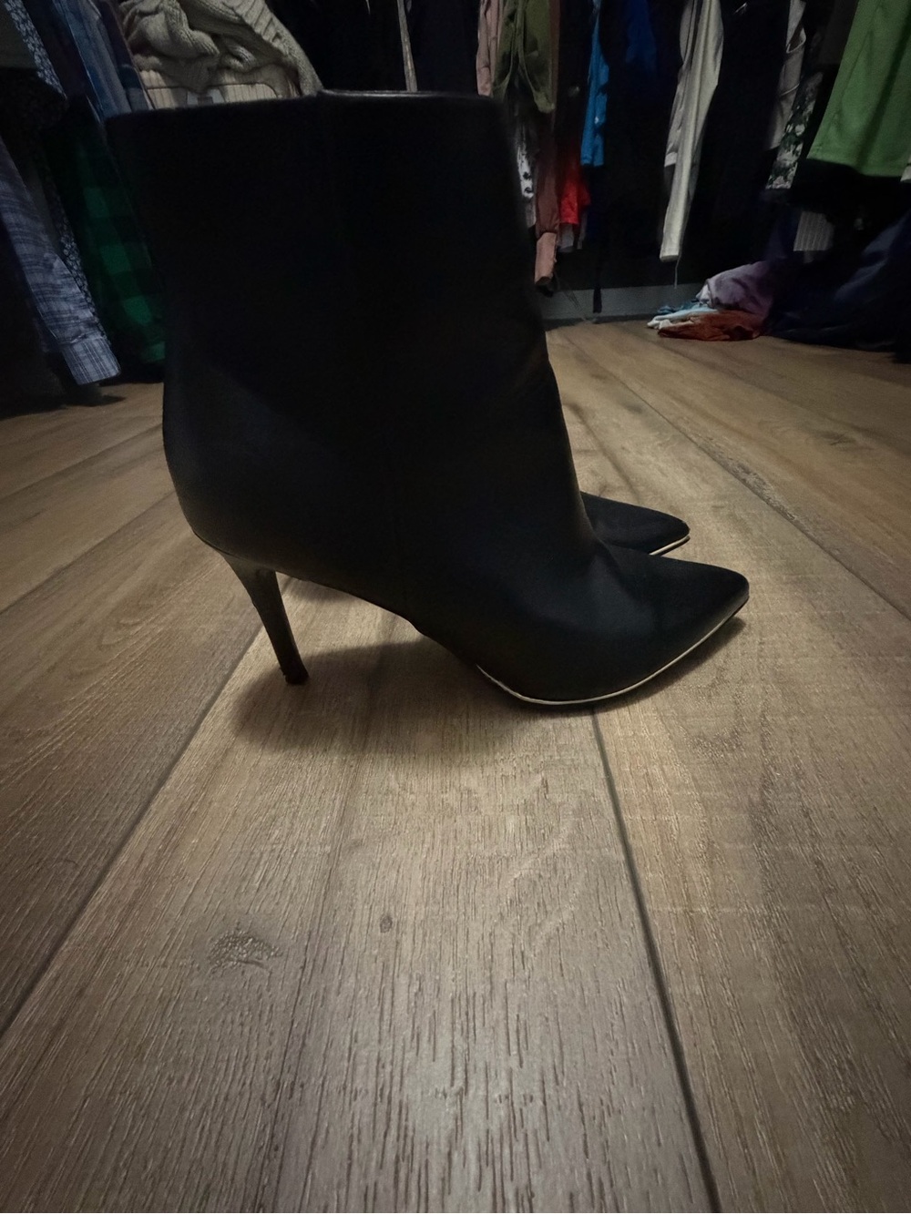 Women's Black Pointed-Toe Stiletto Ankle Boots - Classic Elegance